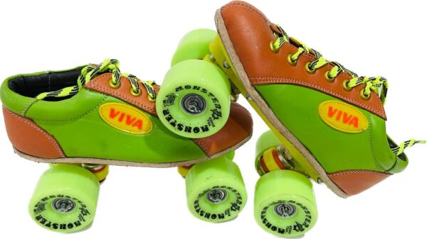 Quad skate Green Brown with Green black laces